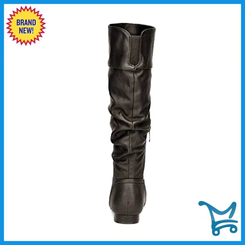 Knee High Winter Boots with Faux Fur Lining, Hidden Pocket, Zip Closure